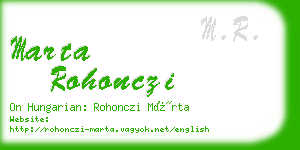 marta rohonczi business card